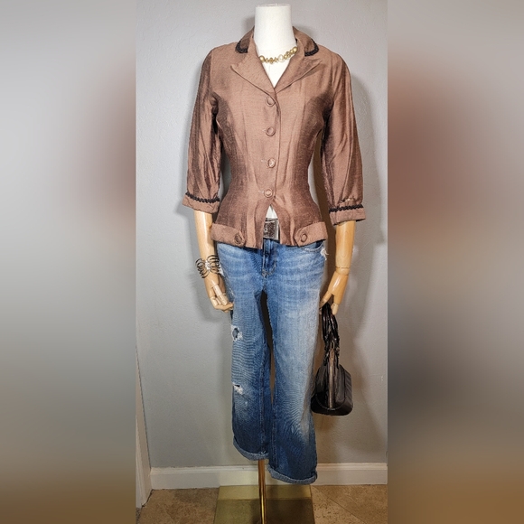 Vintage- Pat Lesser 1940'50's silk tulle jacket - Picture 1 of 7